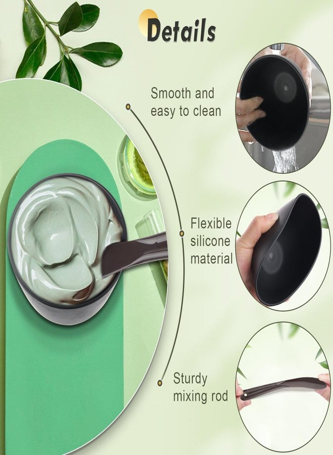 BOSMIOW 8Pcs Black Facial Mask Mixing Bowl with 8Pcs Spatulas,Silicone Mud Mask DIY Containers,Skincare Products Makeup Kit,Cosmetic Beauty Tool for Home Use,Salon,SPA,Microwavable - Image 3